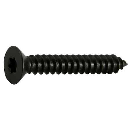 Midwest Fastener Sheet Metal Screw, #10 x 1-1/4 in, Black Steel Flat Head Torx Drive, 15 PK 36933